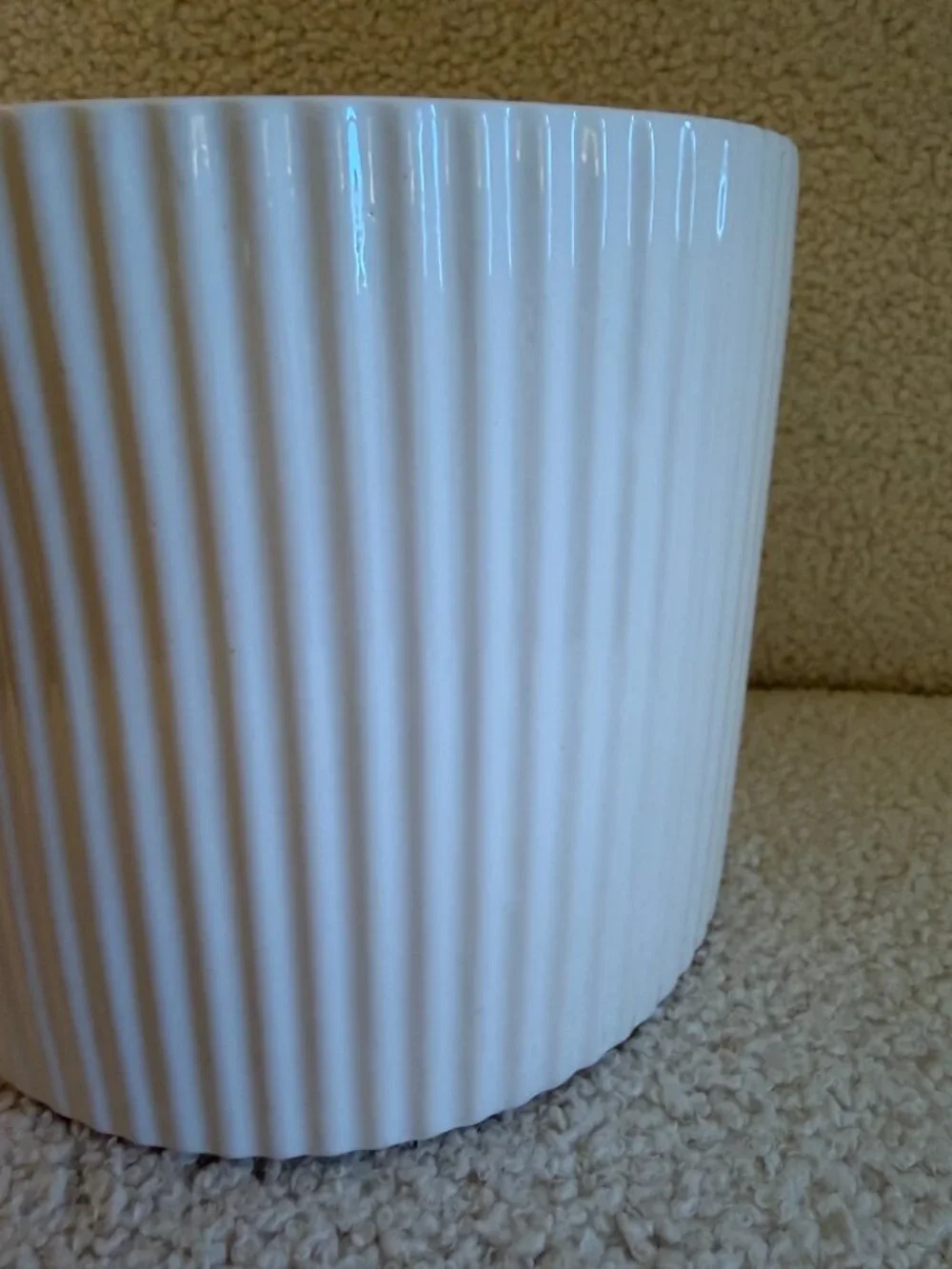 Fluted Ceramic Round Planter Pot